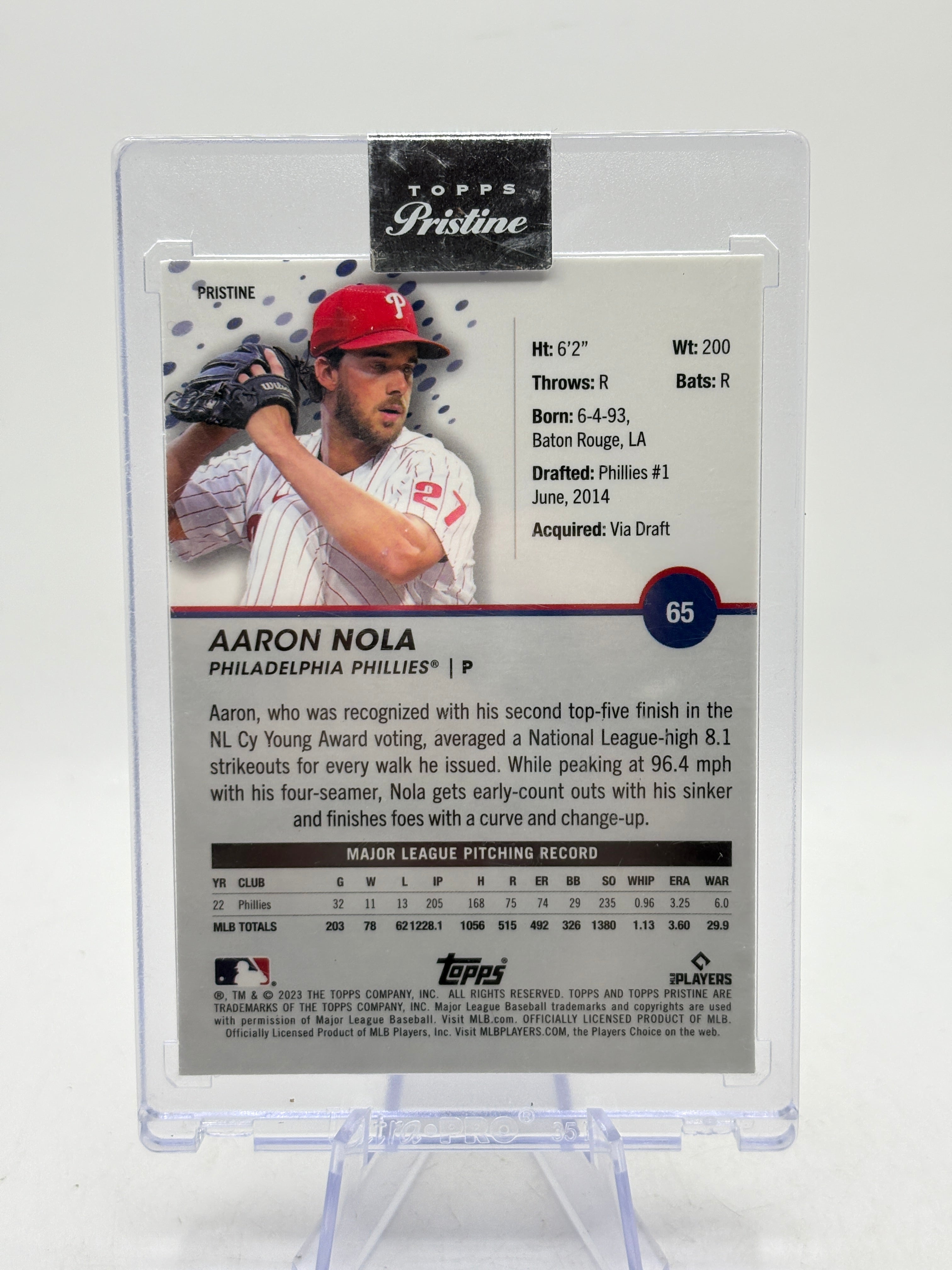 2023 Topps Pristine MLB - Aaron Nola #65 Pristine Encased Silver, photo 4
